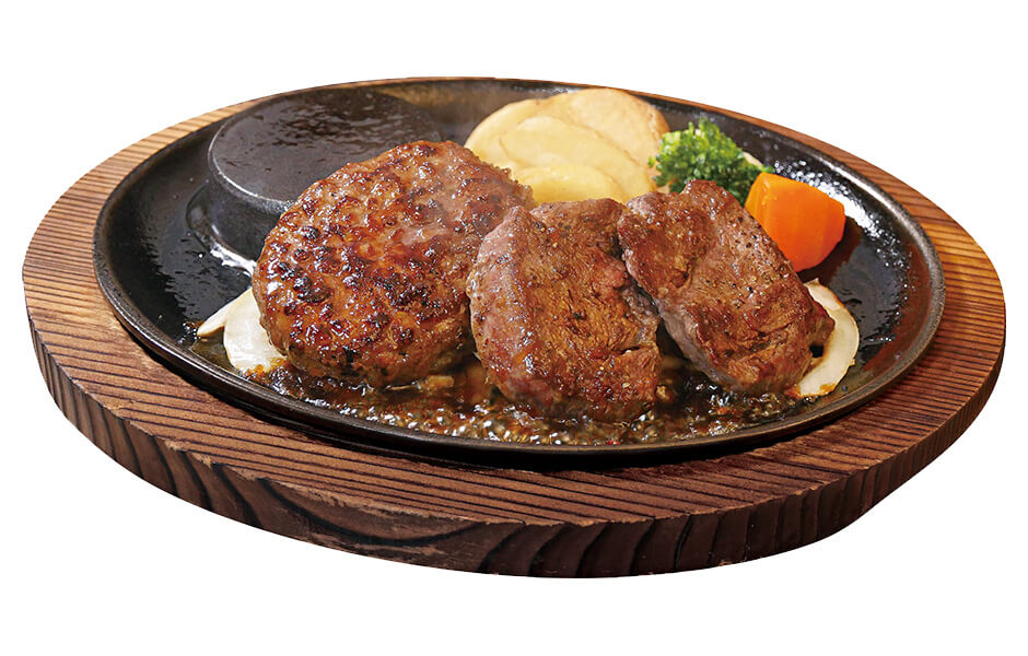 牛ミスジカットステーキ&あさくまハンバーグ